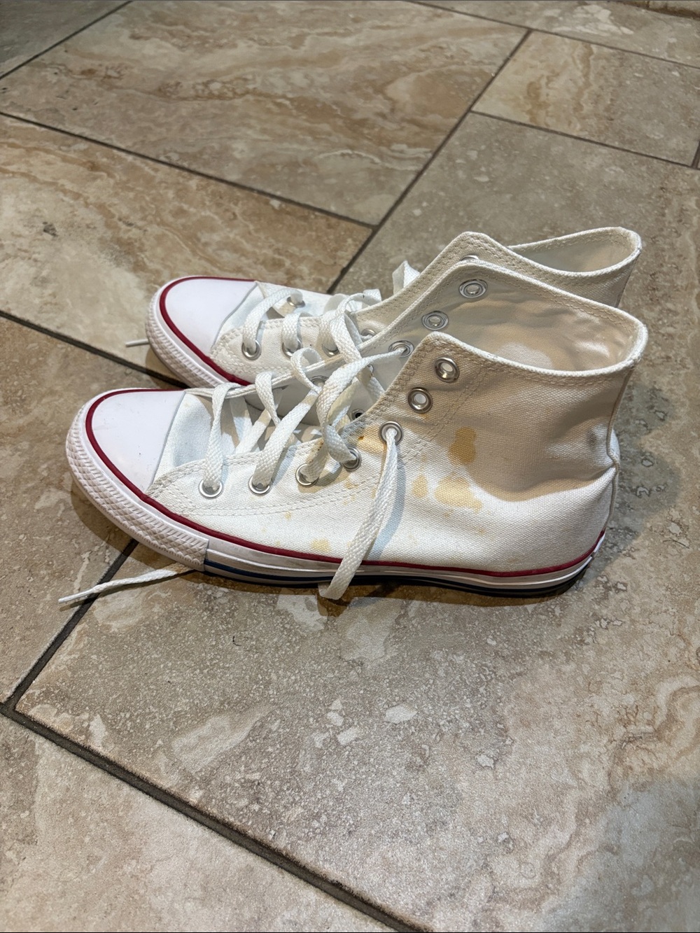 White High-Top Canvas Sneakers - Picture 2 of 3